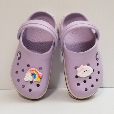 Crocs Unisex-Child Crocband Clogs Lavender Sandals Size US C 9 Includes Jibbitz