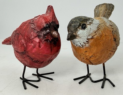 Two Spring Birds Cardinal & Bullfinch Figures 4.5”
