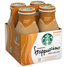Starbucks Frappuccino Caramel Chilled Coffee Drink 4x9.5oz Bottles Ready To Go 