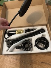 Condenser Microphone Kit Large Diaphragm Adjustable Stand Pop Filter Black/Gold