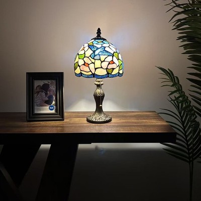 Tiffany Style Mini Table Lamp Stained Glass Hummingbird