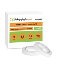3.3 Mil White Double Coated Tissue Paper 2" x 55 Yds Double-Sided Tape 1152 Rls