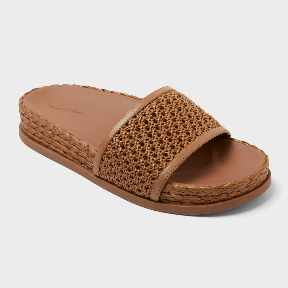 Womens Brinley Slide Sandals - Universal Thread Brown 10 3090₽