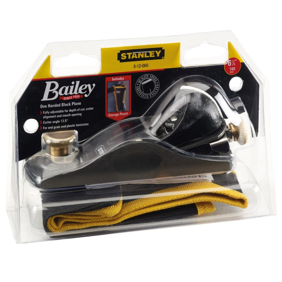Stanley Bailey Block Plane with Pouch 6. 1/4 Inch 160mm Iron Width 34mm 5-12-060 - Image 4 of 4