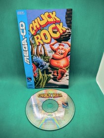 Sega Mega-CD Chuck Rock | CIB Rare T-93045-50 Big Box Version | VGC | Tested