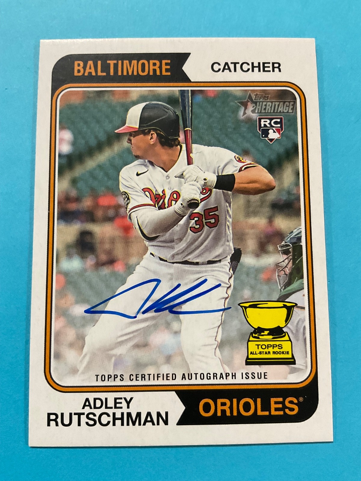 2023 Topps Heritage Real One Autograph Adley Rutschman Rookie Auto ROA-ARN RC