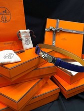 Hermes Blue Kelly Belt Silver 6437175765 29480884