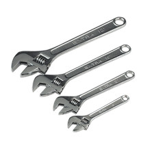 Sealey Adjustable Wrench Set Hardened & Heat Treated Steel 4 Pieces S0449