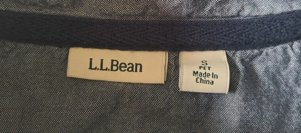 L.L. Bean 501541 Camisa Mujer Algodón Rugby Talla S/P Gris con Escote Cambray Foto 4 de 4