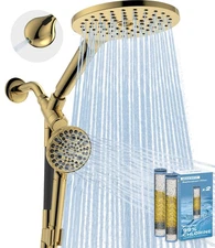 Dual Filtered Rain Shower Head Combo, High Pressure Handheld Shower Head with...