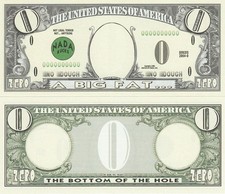 100 Zero 0.00 Money Dollar Bills FUNNY Novelty Gag Prank Joke WORTHLESS