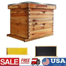 Langstroth Wooden Hive Beehive Kit - 20 Frame Box, 10 Deep, 10 Medium Frames