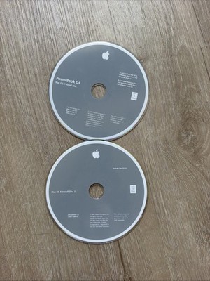 Apple PowerBook G4 Mac OS X Tiger 10.4 Install Discs 1 & 2 OEM Original DVD Set