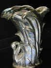 Spectacular VTG McCoy MCM Silver Swan In Reeds Vase