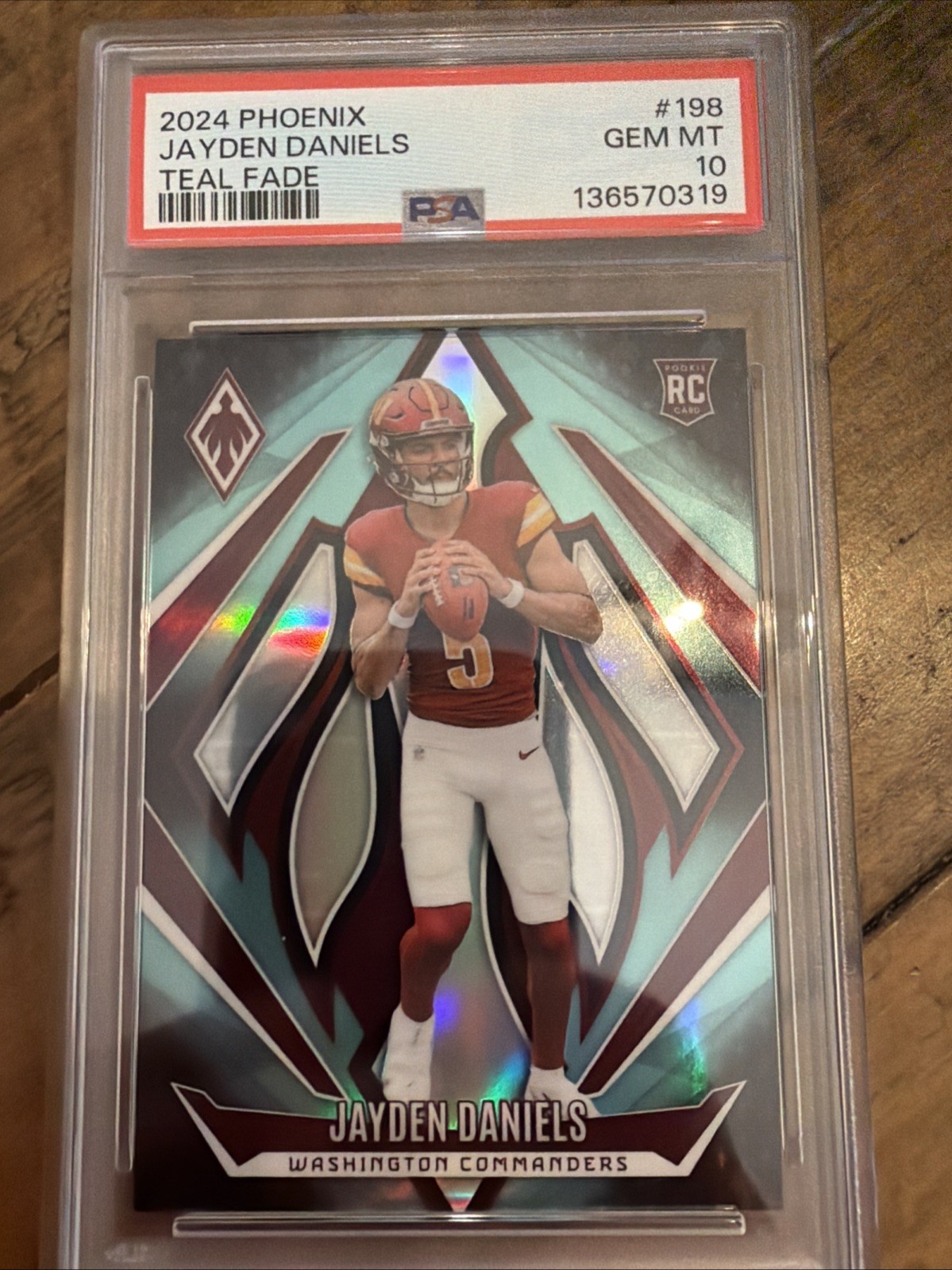 Jayden Daniels Panini Phoenix #198 Teal Fade