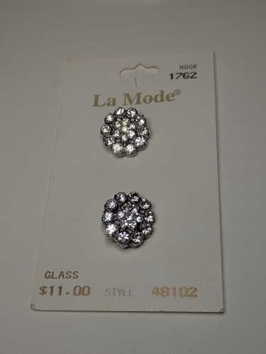 Vintage Buttons LA MODE Crystal Glass size 16mm 1/2