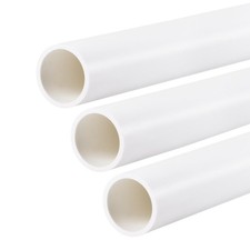 3 Pack PVC Rigid Pipe Tube Water Drain Pipe White  ID 21mm OD 25m 0.5m Length