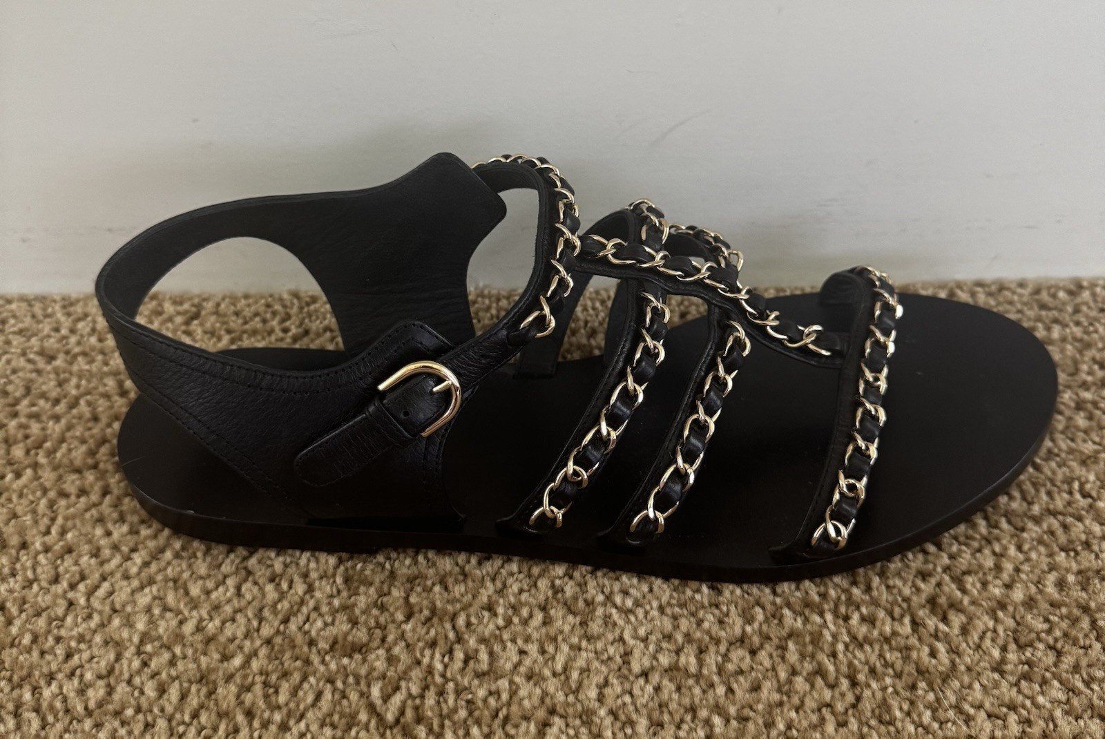 CHANEL Interlocking CC Logo Gladiator Open Toe Sa… - image 9