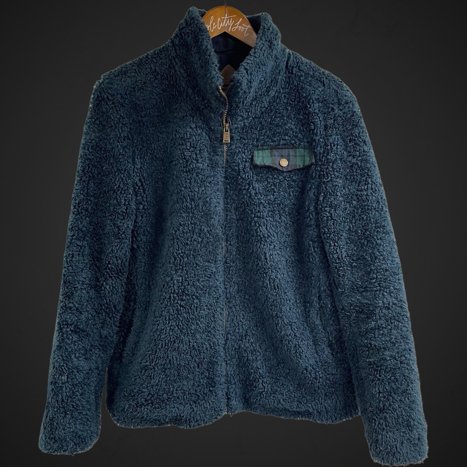 Pendleton Fuzzy Jacket Full Zip Women’s Large Blu… - image 1