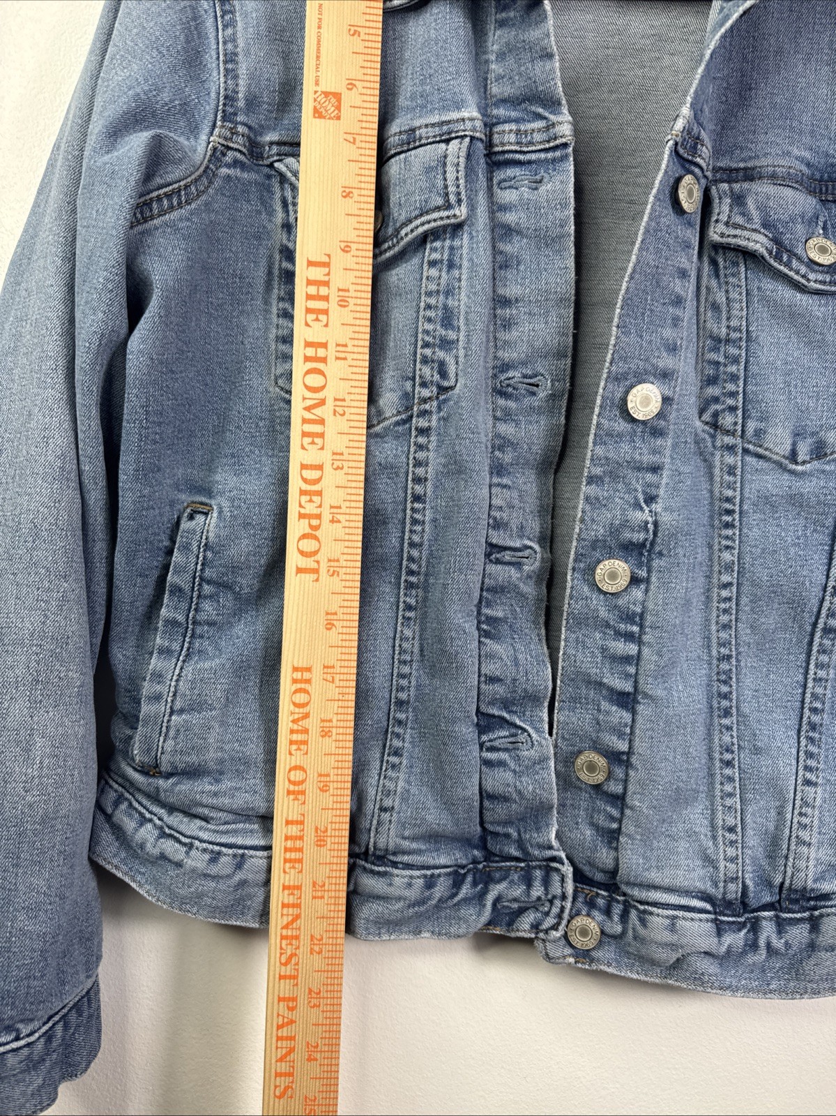 Gap Denim Jacket Medium Wash Button Front Icon Wo… - image 8