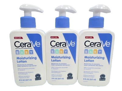CERAVE BABY MOISTURIZING LOTION 8 OZ NWOB SET OF 3