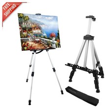 66-Inch Adjustable Aluminum Art Easel Stand - Portable Metal Tripod for Canvas