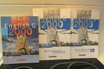 3tlg English G 2000 A3 Gymnasium Klasse 7 Textbook Workbook m. Lösungen Handbuch