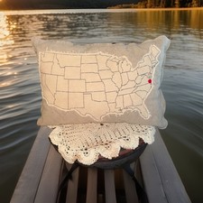 Primitives By Kathy United States Pillow Red Heart On Virginia 14  X 11  