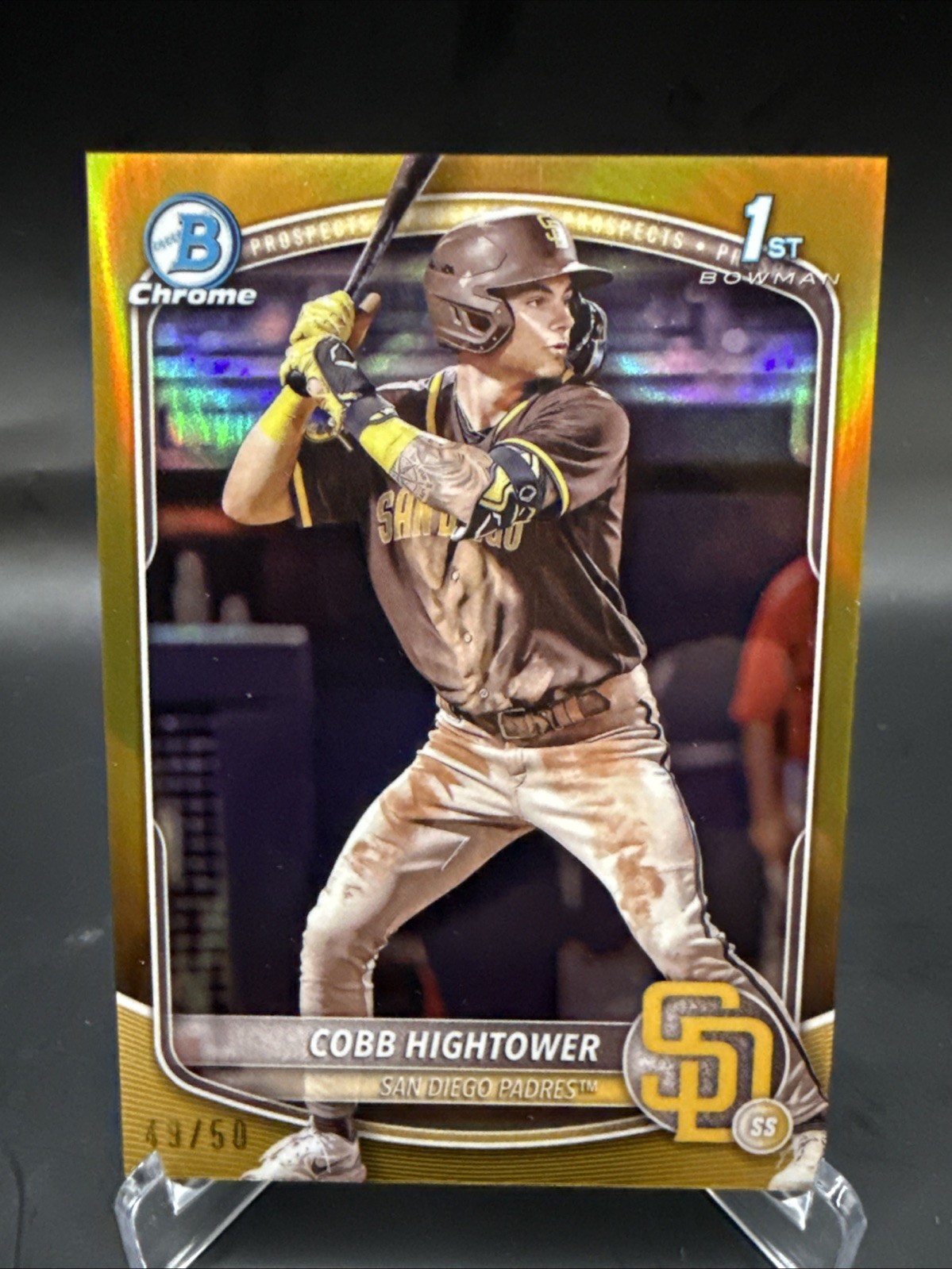 2025 Bowman Chrome Cobb Hightower Gold Refractor 1st Prospect #/50