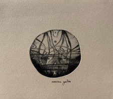 DOMINIQUE GAUTIER (1951-2018) BEAUTIFUL ETCHING ABSTRACT COMPOSITION 1990 (21)