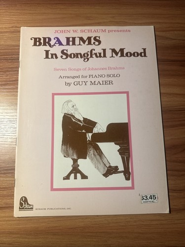 Johannes BRAHMS In Songful Mood for piano John W Schaum VTG new old stock 1974 - Picture 1 of 3