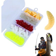 100 Künstliche Wurm Kunstköder Angelset für Süßwasser Salz Wasser langlebig