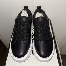 J/Slides Dede Woven Black Leather Platform Sneaker. Women's Size 8.5 NIB