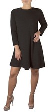 Chic Fashion 3/4 Sleeve Scoop Neck T-Shirt Dress Black X-Large