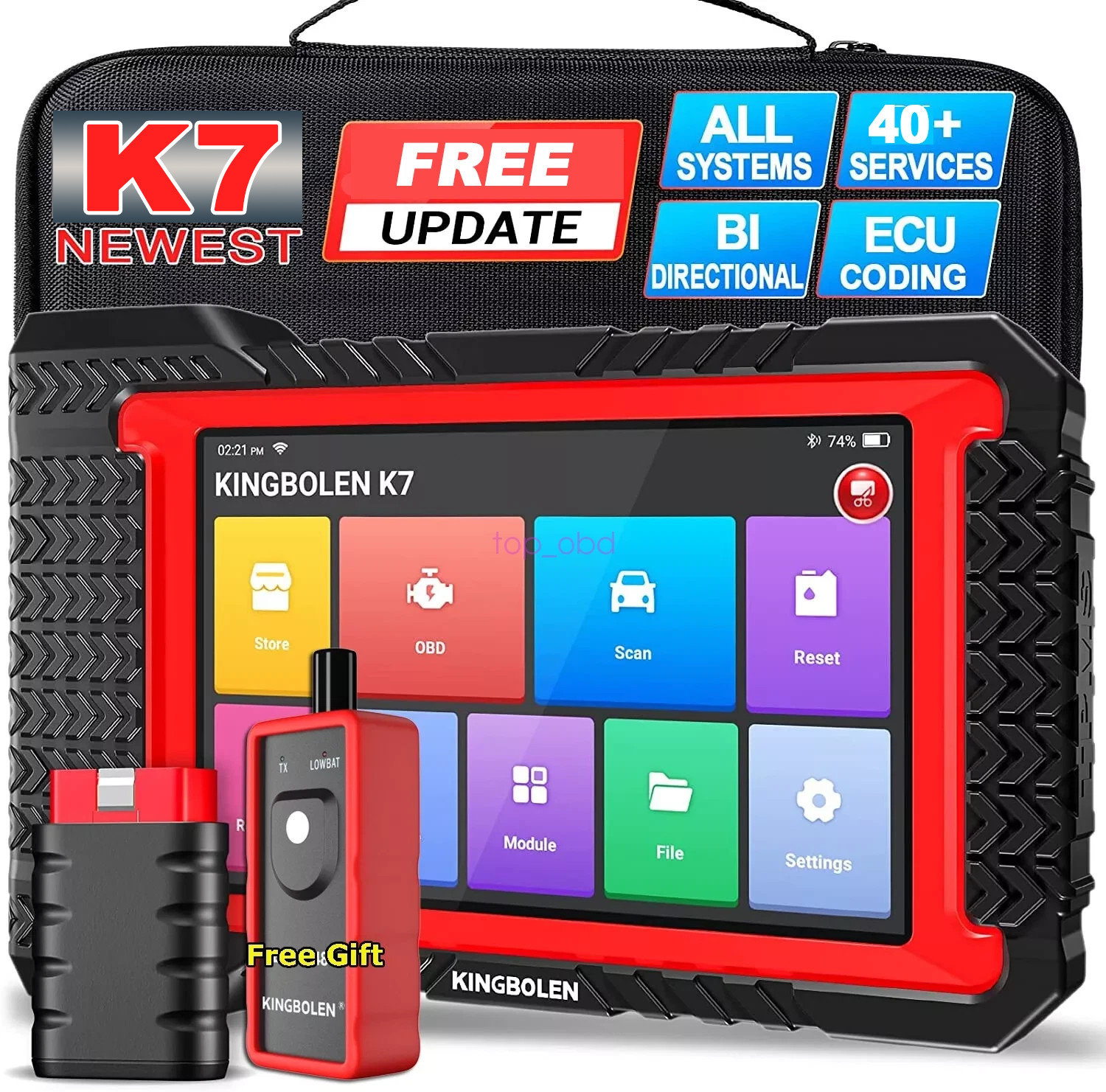 KINGBOLEN K7 Car OBD2 Scanner Full System Diagnostic Key Coding Bidirectional