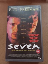 Seven -Brad Pitt, Morgan Freeman 1995 VHS