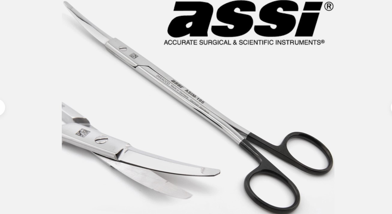 5XASSI ASIM-195 Gorney-Freeman Face Lift Dissecting Supercut Curved Scissor 7.25