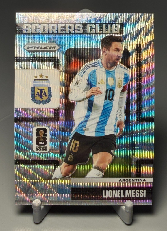2026 Panini Prizm World Cup Lionel Messi Scorers Club Silver Wave