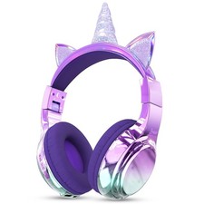 Kids Unicorn Bluetooth Headphones, 60H Playtime, 74/85/94dB Safe Volume Limit...