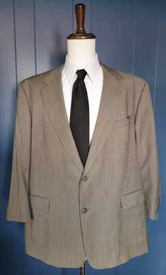 Austin Reed Grey Suit 48R Black Birdseye London England 2 Piece Suit pants