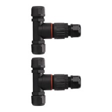 450V 32A 2Pcs T Type Waterproof Connector 5 Pin IP68 Waterproof Outdoor BL
