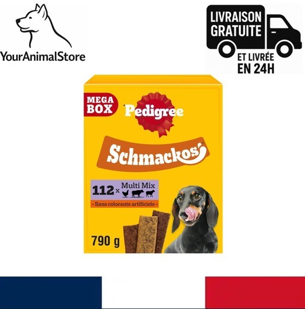 Schmackos multi mix 110 lanières enrichies en vitamines pour chien