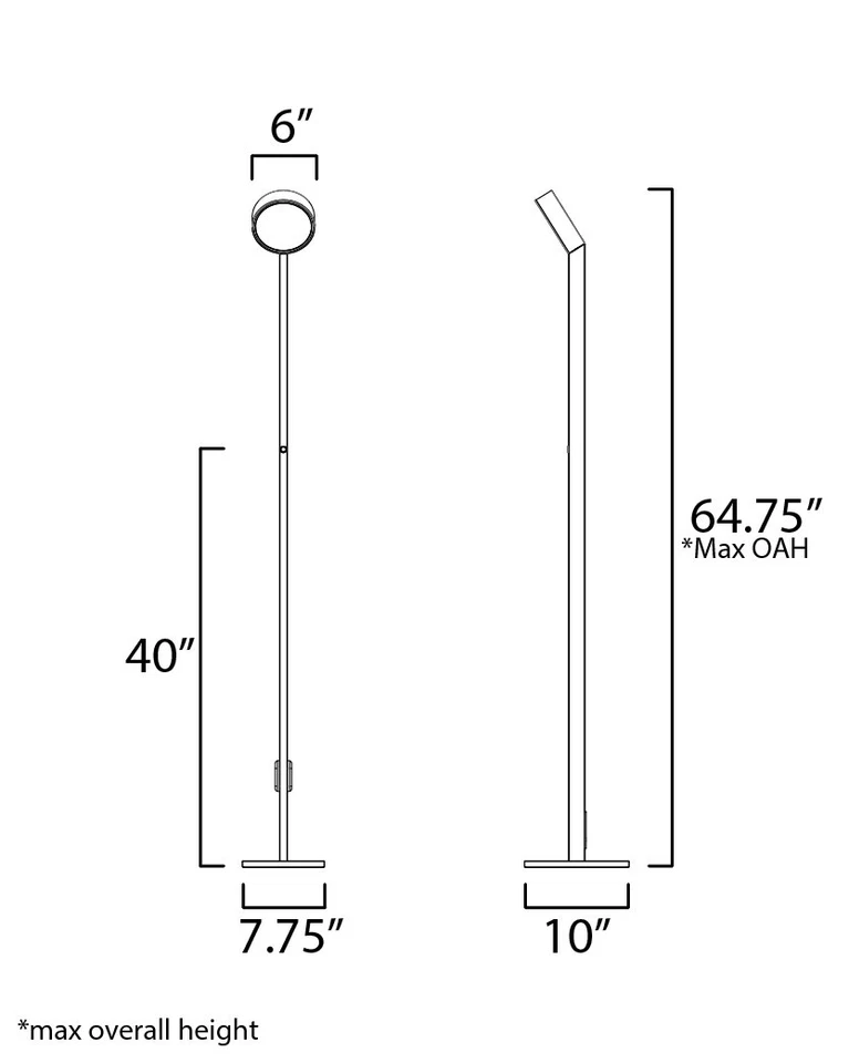 Lâmpadas de assoalho ET2 E30529 Embrace 65" altura holofote - Preto - Imagem 2 de 4