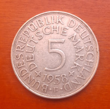 5 Deutsche Mark Münze Bundesrepublik Deutschland 1958 Prägestätte F (Adler)