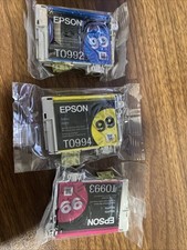 SET OF 3 NEW Genuine Sealed Bag Epson 99 Ink Cartridges CYAN MAGENTA YELLOW