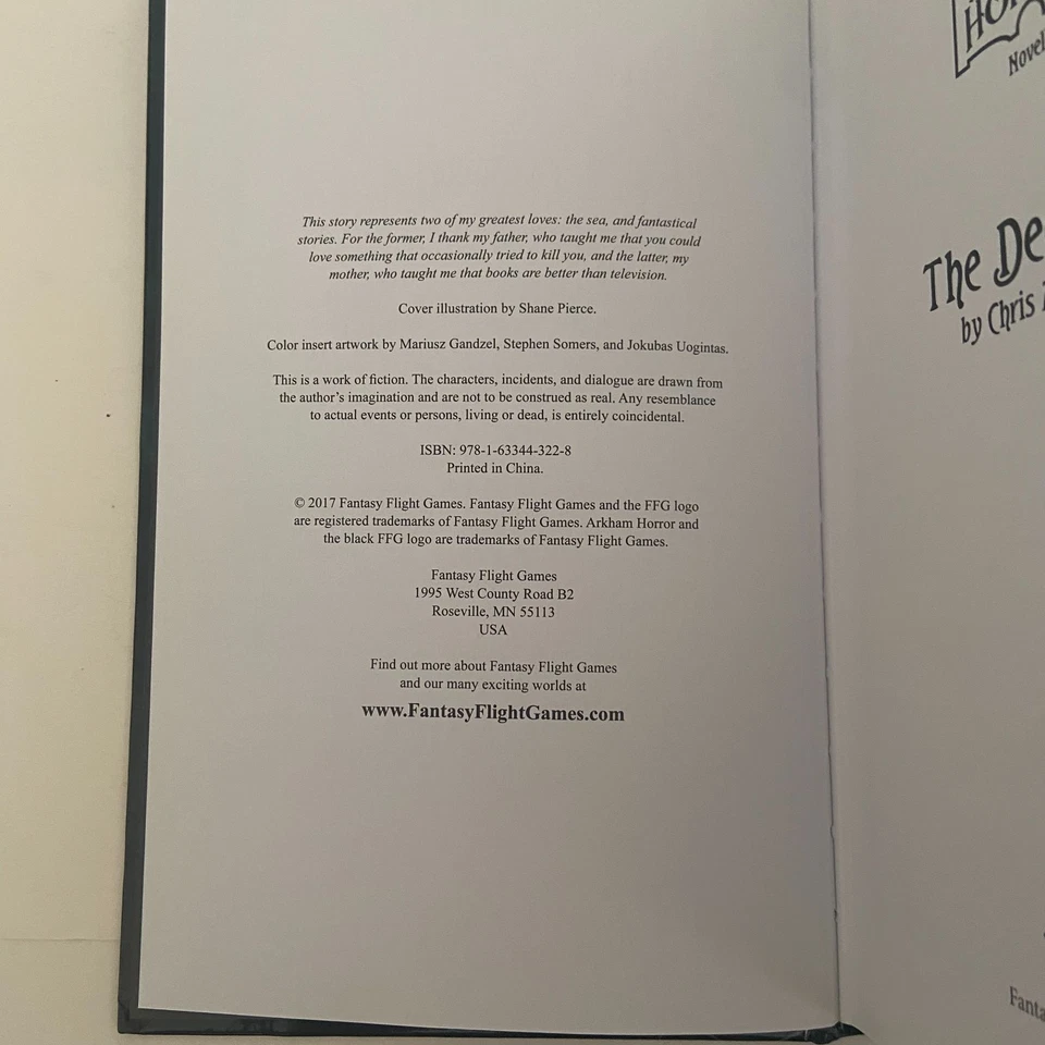 The Deep Gate Arkham Horror Novella Hardcover 2017 Fantasy Flight Game Book Only - Image 2 of 4