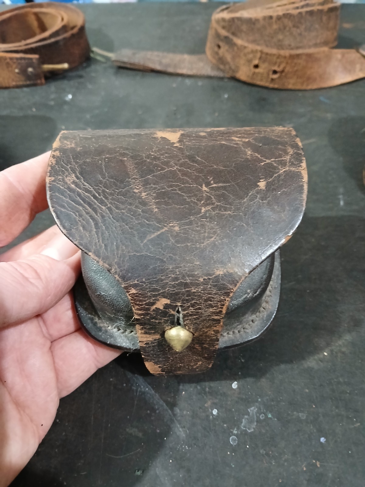 Original Civil War Percussion Cap Pouch stamped name R. NECE, F.A SNIFFEN US ORD