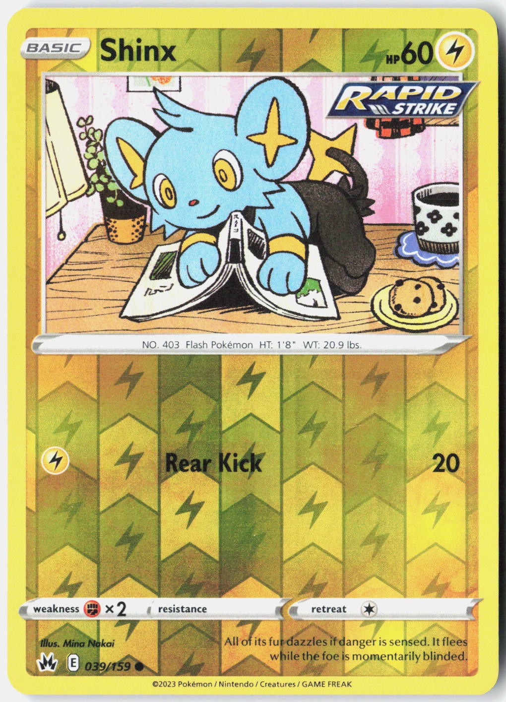Shinx (39) Crown Zenith 039/159 Pokemon Card Holo