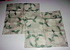 Beige Spring Seasonal Khaki Green Hydrangea Flower Pillow Cover Decor Set/2