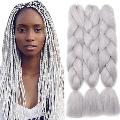 Braids Extensions 60 cm, Jumbo Braids Kunsthaar Zum Einflechten Box Braids Ha...